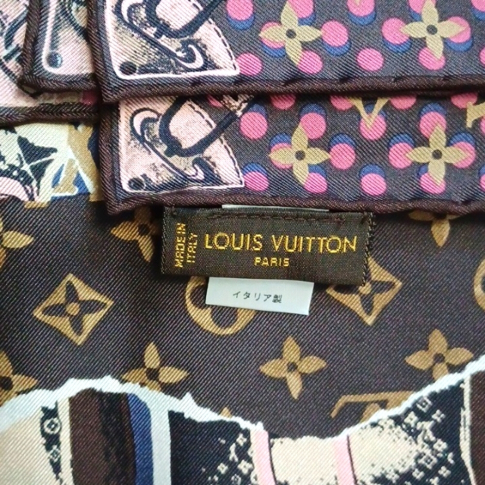 Authentic Louis Vuitton Multicolor 100% Silk Scarf - Picture 8 of 10